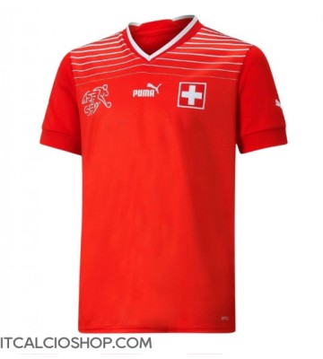 Svizzera Prima Maglia Mondiali 2022 Manica Corta